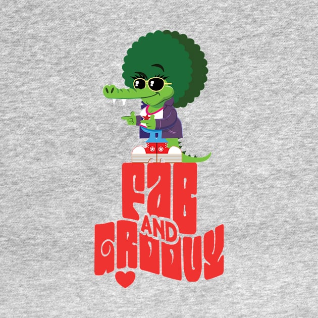 Fab and Groovy Croc Lady by Nik Afia designs